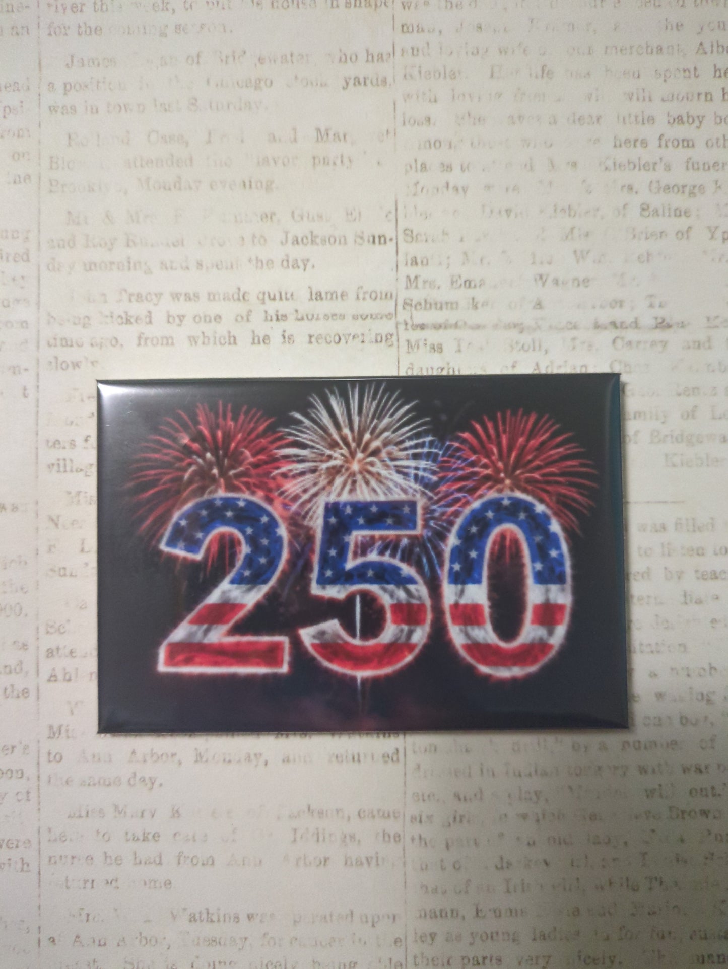 Bold 250 Red White & Blue Fireworks 250th Anniversary 2x3 Magnet