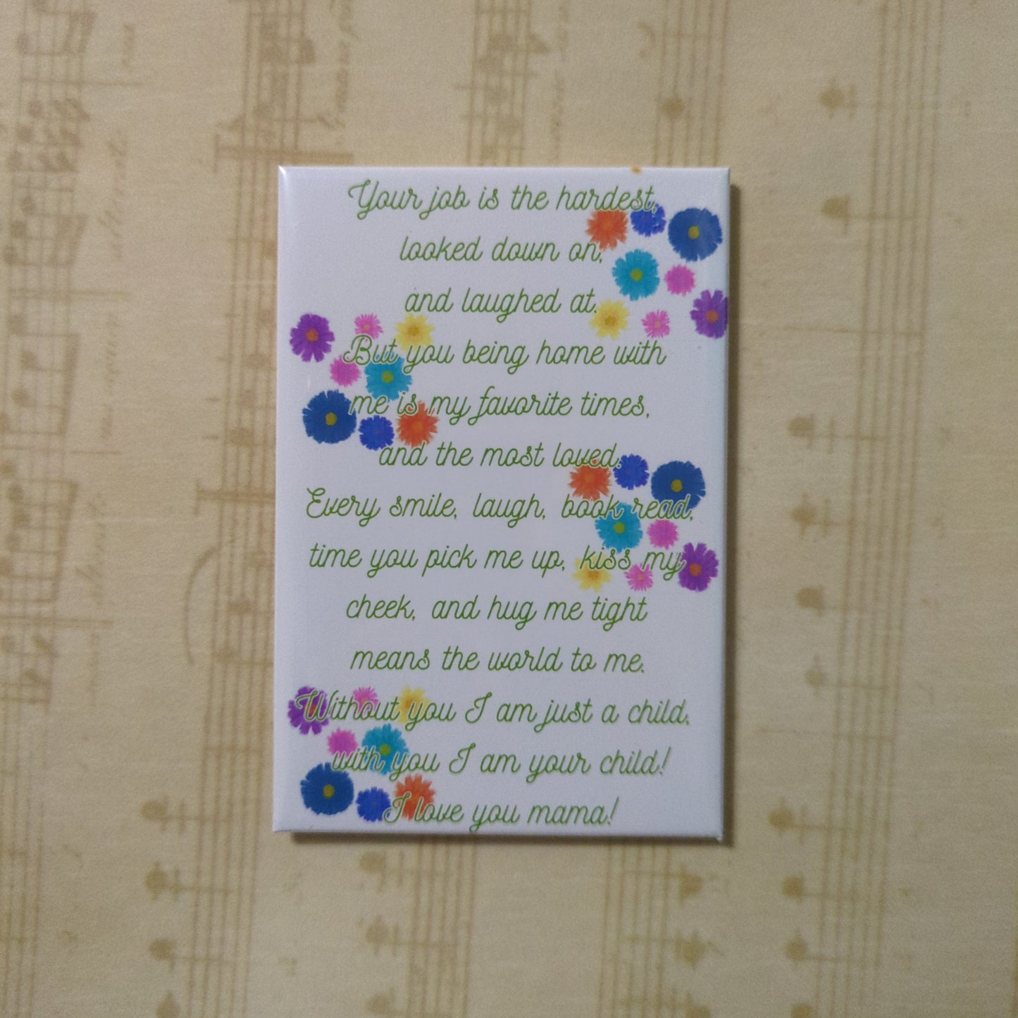 A Love Letter to My Stay at Home Mom – 2x3 Watercolor Floral Magnet