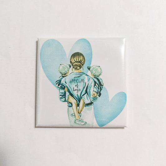 Mom of Boys 2x2 Magnet